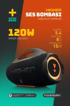 اسپیکر بلوتوثی 8000 میلی آمپر با قدرت 120 وات و نور LED و ورودی USB و کارت حافظه و AUX