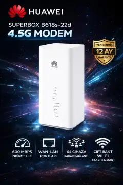 مودم سوپر باکس B618S-22D با سرعت 600 مگابیت بر ثانیه 4.5G با سیم کارت (بازسازی شده بدون جعبه / با تمام خطوط کار می‌کند)