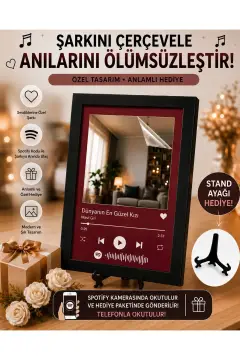 تابلوی زیباترین دختر دنیا آینه آرایش هدیه‌ای معنادار برای دوست دختر و عشق با کد آهنگ اسپاتیفای