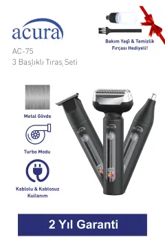 ست تیغ اصلاح فلزی 3 سر AC-75