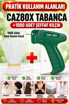 تفنگ عروس CAZ Türban (80X) و 1000 عدد (10 سوکت) میخ نایلونی 5mm