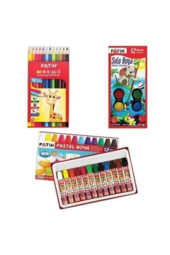 ست 12 عددی مداد رنگی + آبرنگ + پاستل