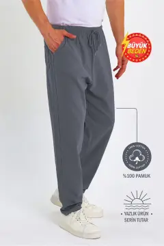 شلوار کتان به سبک کتان بزرگ سایز مردانه %100 پنبه E206