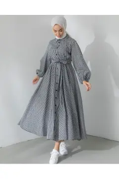 پیراهن تابستانی راحت با دکمه‌های جانبی و طرح پُتیکاره برای بانوان