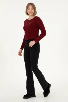 شلوار جین زنانه مشکی اسلیم فیت فلر 50290901-DN0027