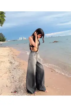 شلوار جین بگی خاکستری