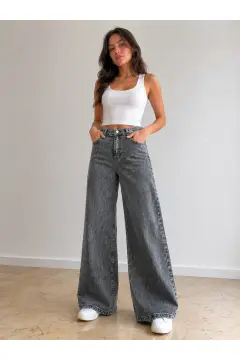 شلوار جین پاچه گشاد با کمر بسیار بلند کریستین مدل 90s
