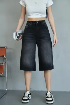 شلوارک جین باگgy خاکستری