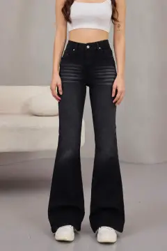 شلوار جین زنانه با کمر بلند و پاچه گشاد