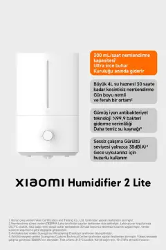 مرطوب‌کننده 2 لایت - 4 لیتر، خروجی بخار 300 میلی‌لیتر در ساعت، استفاده بی‌صدا (با گارانتی شیائومی)