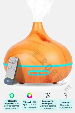 دستگاه بخور اولتراسونیک آروماتراپی با ظرفیت 550 میلی لیتر و تایمر نوری