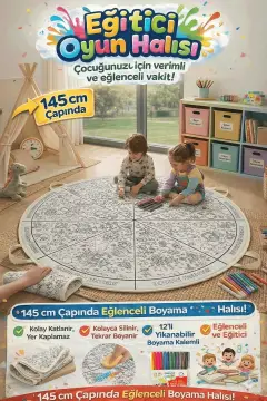 فرش رنگ‌آمیزی آموزشی - مجموعه فعالیت‌های توسعه‌دهنده هوش - قابل رنگ‌آمیزی مجدد V2