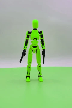 عروسک ربات 13 Dummy با رنگ سبز و مشکی و مفاصل متحرک