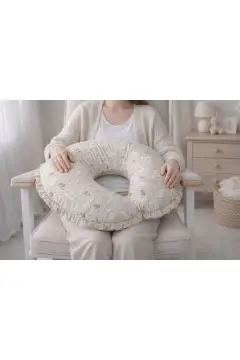 بالش شیردهی و پشتیبانی دو طرفه با پارچه ۱۰۰% پنبه‌ای