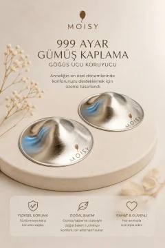 کلاهک محافظ نوک سینه نقره‌ای 999 عیار (XL-55mm)
