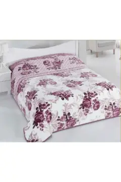 پتو دو نفره - رزری گل صورتی