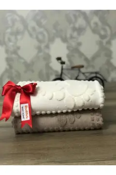 حوله پا حمام ۲ عددی - کرم - بژ