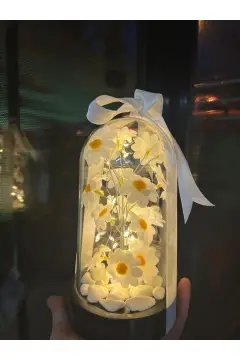 فانوس دکوری با نور LED مدل گل داودی - هدیه ویژه روز معلم