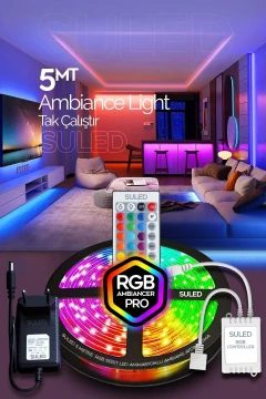 نوار LED 5 متری انیمیشنی با کنترل از راه دور و ترانس RGB نوار نورپردازی پارتی