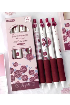مداد ژل با طراحی گلدار موکا 0.5mm با دسته اسفنجی - رنگ نرم تک