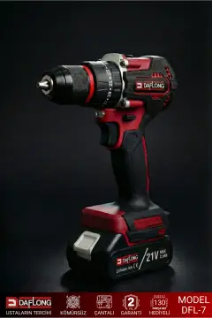 مته شارژی ضربه‌ای دو باتری استیل PRO 21V 130+