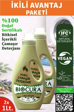پودر لباسشویی لکه‌بر گیاهی با محتوای 100% طبیعی و گواهی‌دار 1000ml x 2 عدد