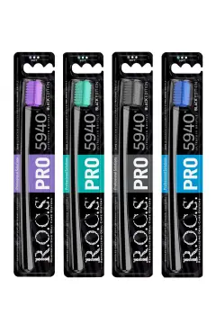 ست نرم مسواک Rocs Pro Black 5940 شامل 4 عدد