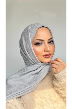 شال نخی طوسی طرح پلنگی