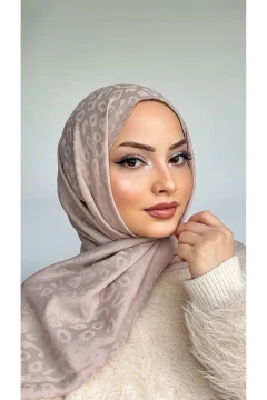 شال پنبه‌ای طرح پلنگی بژ
