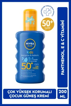 اسپری ضد آفتاب با SPF50+ برای کودکان 200ml، مقاوم در برابر آب، ویتامین E&C