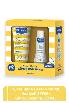 لوسیون ضد آفتاب با فاکتور حفاظتی بسیار بالا SPF50+ 200ml + لوسیون بدن هیدرا ببه 100ml