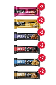 بار پروتئینی های پروتئین بسته آزمایشی جدید 45 گرم x 12 عدد (توت فرنگی، موز، بادام، کاکائو، فندق، بادام زمینی)