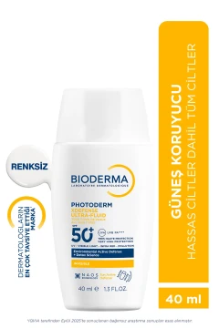 کرم ضد آفتاب مایع با محافظت بالا برای پوست‌های حساس و معمولی SPF50+ بدون رنگ 40 میلی‌لیتر