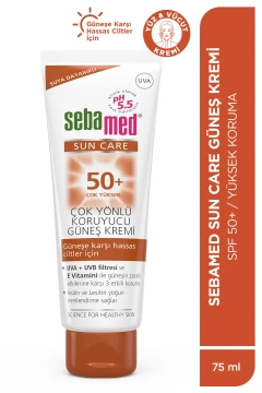 کرم ضد آفتاب SPF 50+ 75 میلی لیتر با فیلتر UVA و UVB و ویتامین E سه‌گانه با حفاظت بالا برای صورت و بدن