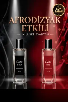 ست هدیه عطر مردانه مشکی 50 میلی لیتر و عطر زنانه قرمز 50 میلی لیتر