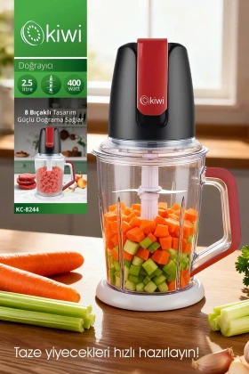 خردکن غذایی 8 تیغه 2.5 لیتری با مخزن عریض و پایه ضد لغزش KC-8244