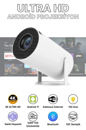 پروژکتور سینمایی هوشمند با قابلیت وای‌فای و نسخه به‌روز اندروید - Ultra HD