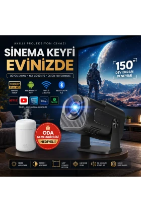 پروژکتور قابل حمل 4K با پشتیبانی Full HD و رطوبت‌ساز اتاق - بدنه چرخان 270°
