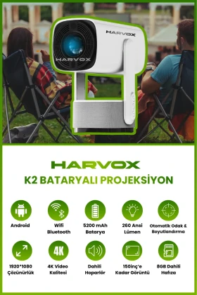 پروژکتور قابل حمل K2 با باتری و پشتیبانی از 4K و سیستم اندروید 1080P