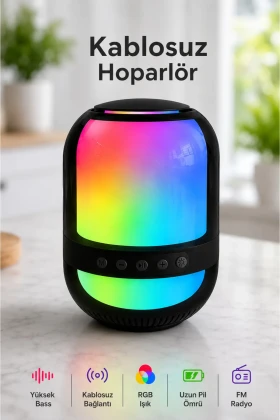 اسپیکر بلوتوث RGB با بیس بالا، اتصال بی‌سیم، رادیو FM، عمر باتری طولانی و طراحی شیک