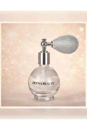 اسپری پودری براق سفید و نقره‌ای، ش glitter برای صورت و بدن