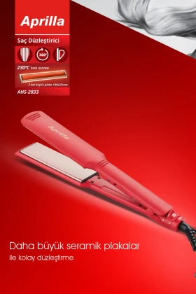 صاف کننده موی قوی سرامیکی عریض قرمز Ahs-2033 (40mm*120mm)