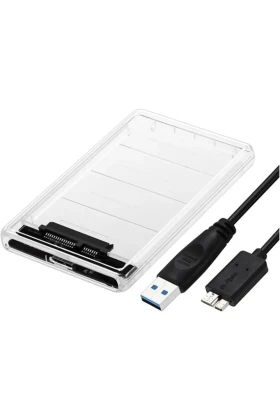 باکس هارد دیسک قابل حمل شفاف SSD 2.5 اینچی USB 3.0