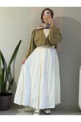 دامن زنانه بلند با آستر و چین‌دار
