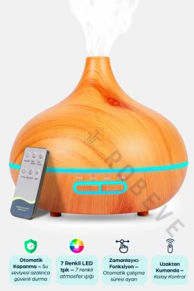 دستگاه بخور اولتراسونیک آروماتراپی با ظرفیت 550 میلی لیتر و تایمر نوری