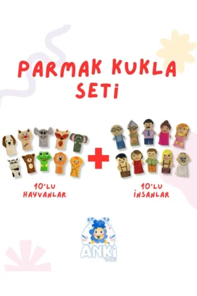ست عروسک انگشتی انسان‌ها و حیوانات 20 عددی