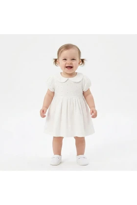 لباس دخترانه HelloBaby با یقه بابی و آستین کوتاه