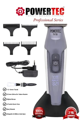 ماشین اصلاح حرفه‌ای ریش و گردن TR-758 (0.1mm - نزدیک‌ترین به صفر)