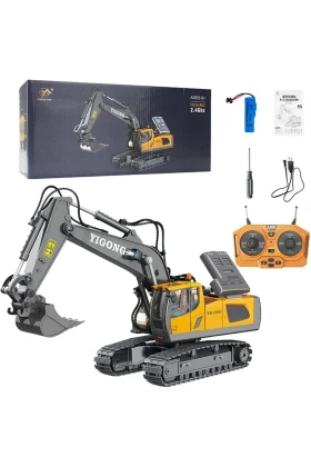 مدل پریمیوم بیل مکانیکی با چرخش 680 درجه و کنترل از راه دور - اسباب بازی فلزی با بیل متحرک