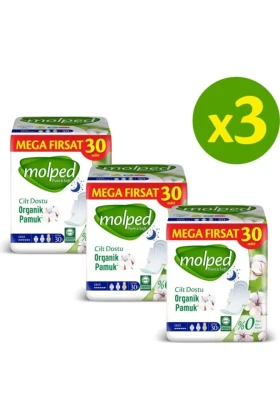 پد بهداشتی نرم خالص شب سوپر مگا بسته 30 عددی X 3 عدد